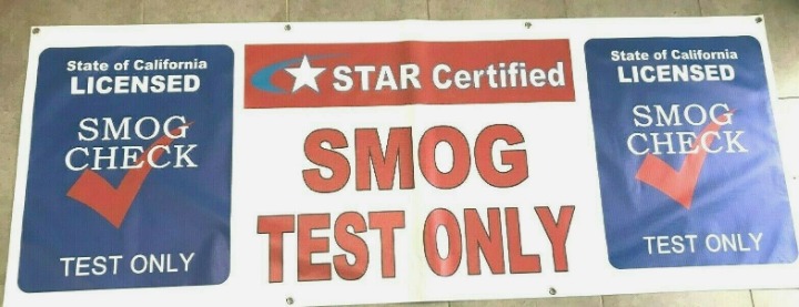 SMOG TEST ONLY VINYL BANNER 3'X8'