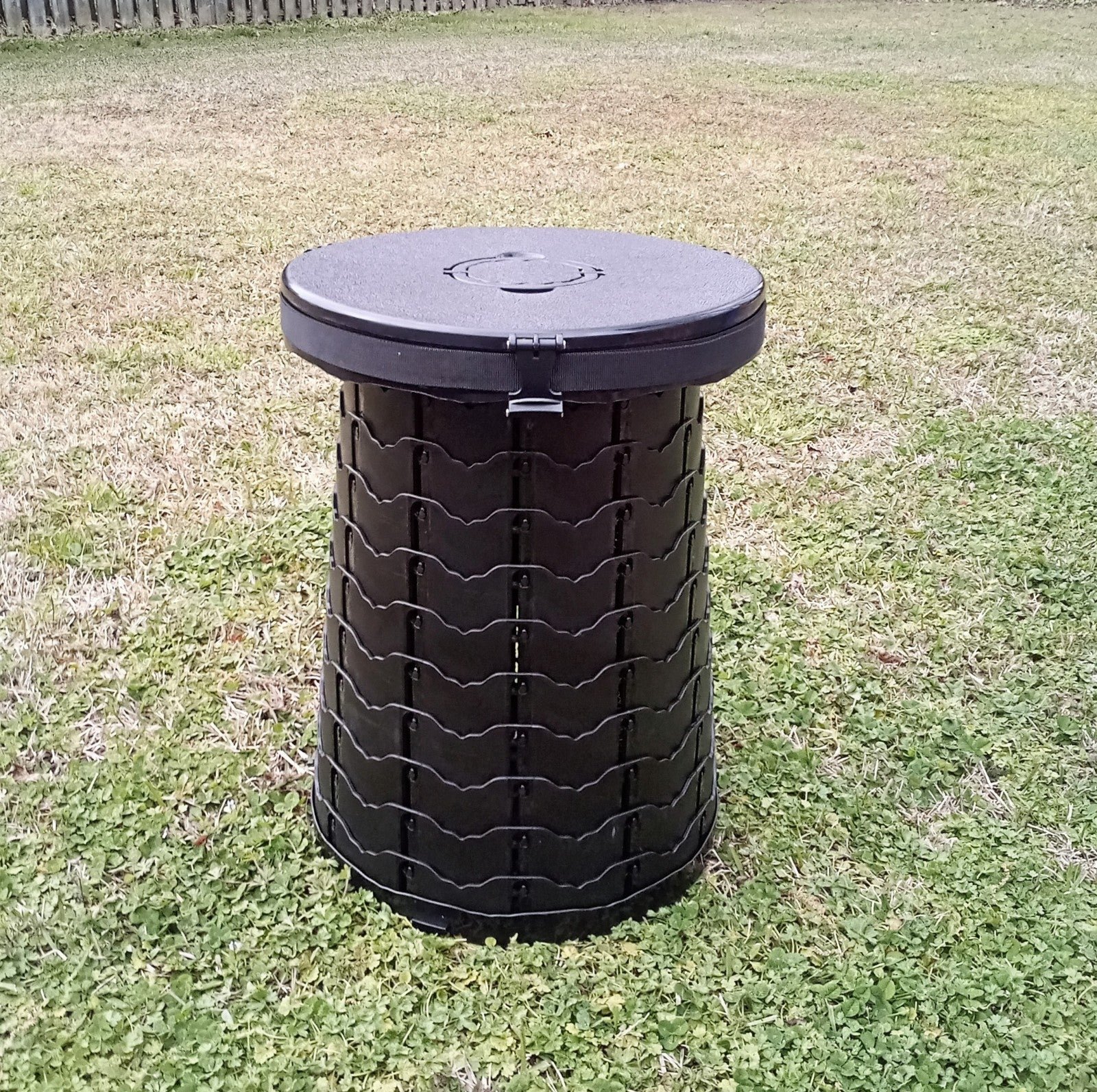Portable Telescopic Black Camping Hiking Fishing RV Toilet Trash Can Stool