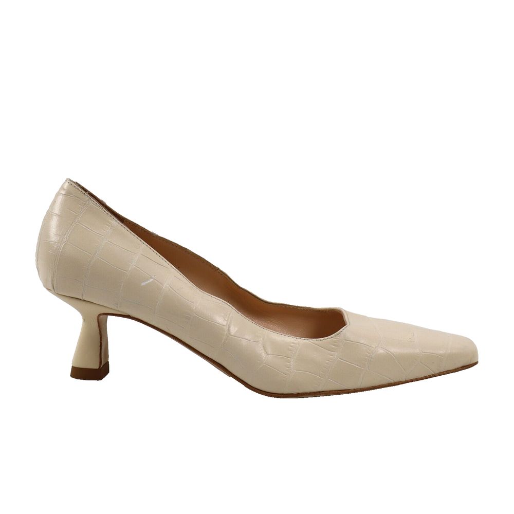 NEW Bruno Magli Mirea Croc Embossed Leather Pumps, Ivory 6US/36EU MSRP350