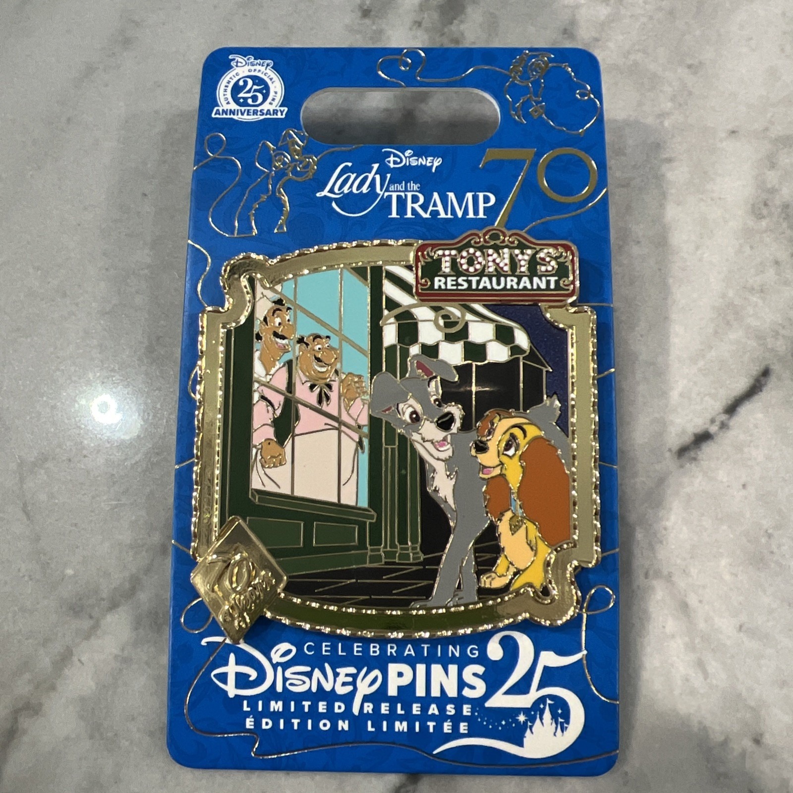 Disney Lady & The Tramp 70th Anniversary Tony's Restaurant Pin 2025