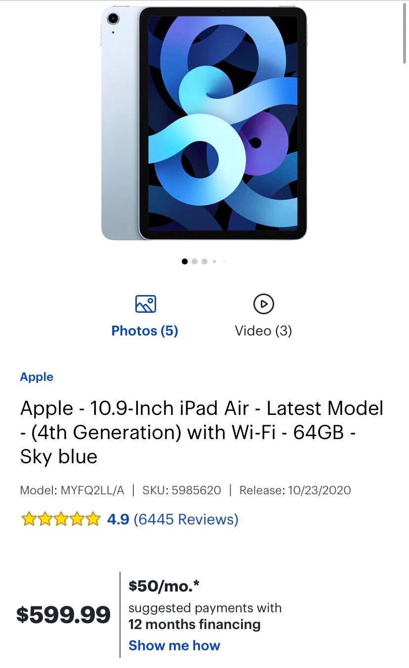 Apple 10 .9-inch iPad Air