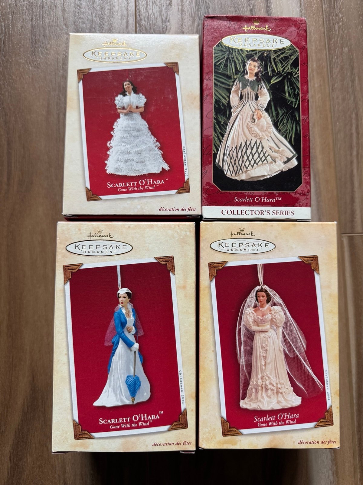 New Lot of 4 Hallmark Gone With The Wind Scarlett O’Hara Ornament 1999 2002-2004