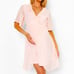 NWT BOOHOO MATERNITY DOBBY PINK RUFFLE WRAP SKATER DRESS Size 6