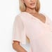NWT BOOHOO MATERNITY DOBBY PINK RUFFLE WRAP SKATER DRESS Size 6