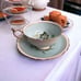 VTG Paragon Double Warrant TeaCup/Saucer Mint green/Dogwood Gold Trim England