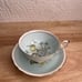 VTG Paragon Double Warrant TeaCup/Saucer Mint green/Dogwood Gold Trim England
