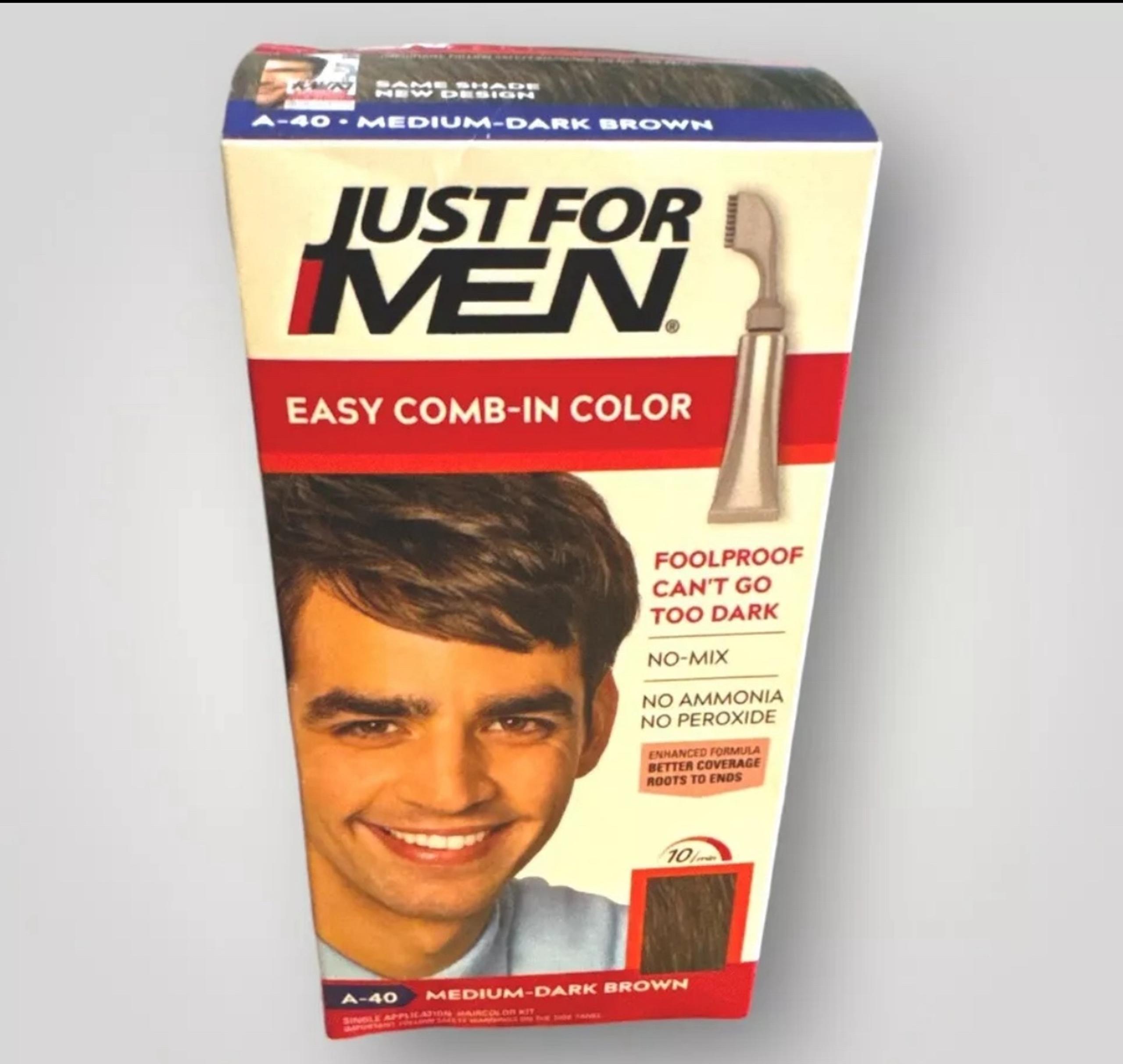 Just For Men Easy Comb-In Color, Gray Hair Coloring- Medium Dark Brown-Multi Ava