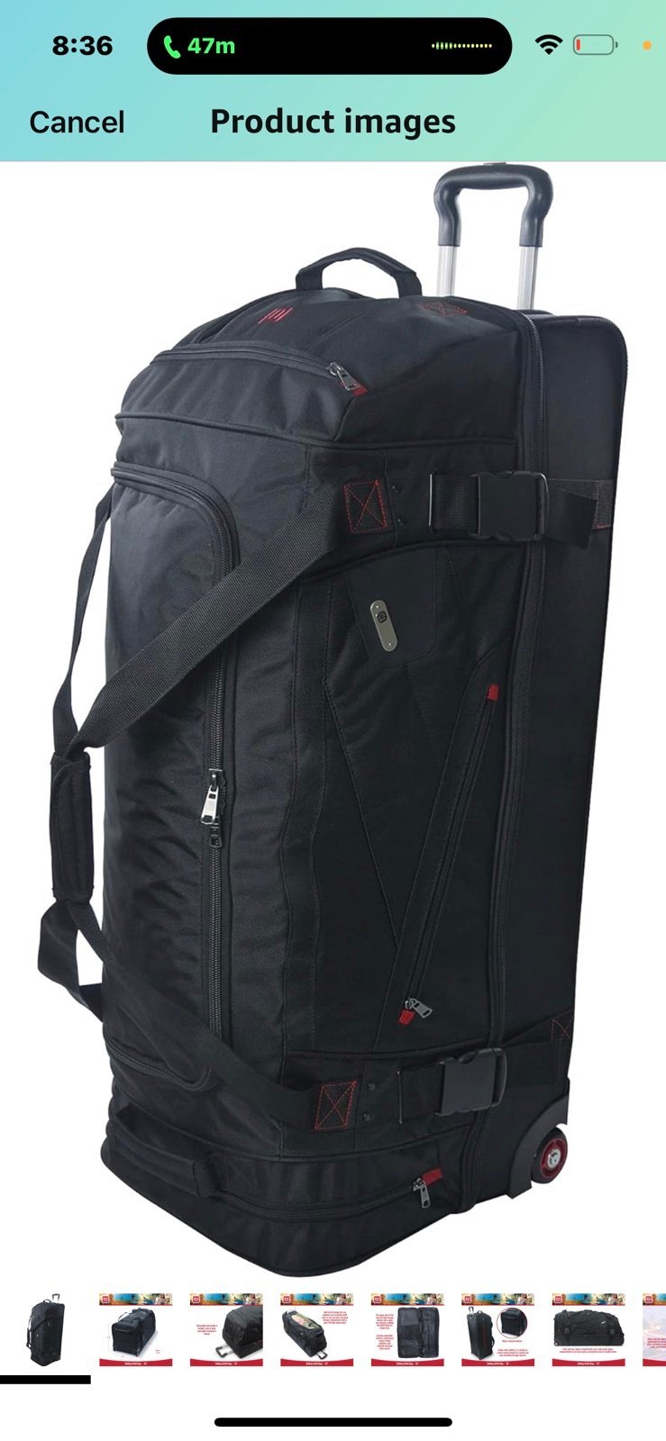 ful Rolling Duffel Travel Luggage Bag with Wheels, Black, 36 open to offers