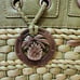 NWT Women's Tommy Bahama Beautiful Green Straw and Leather Handbag w/ dustbag
