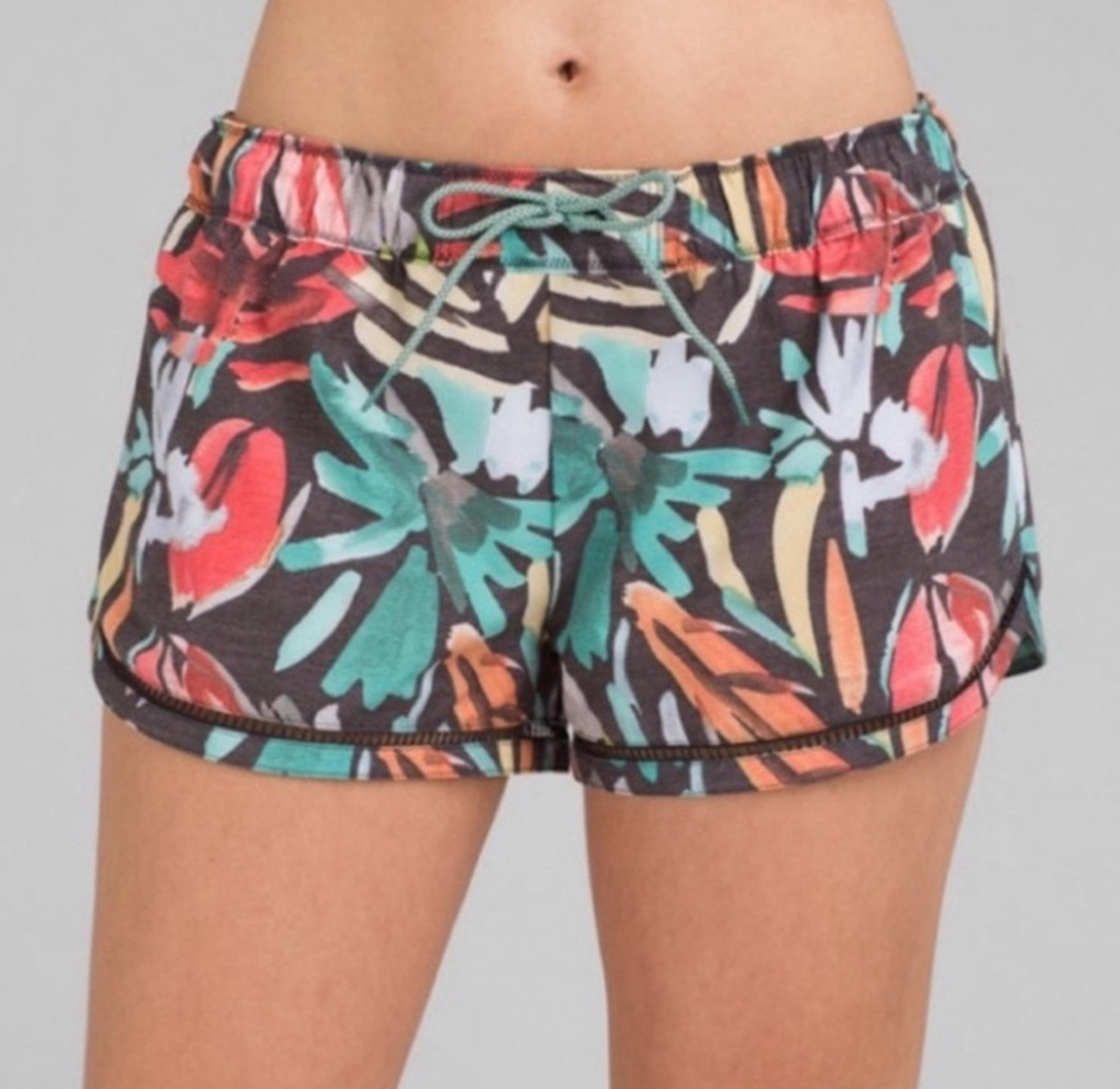 PRANA ‘Mariya’ Shorts In Black La Flora Print UPF 50+