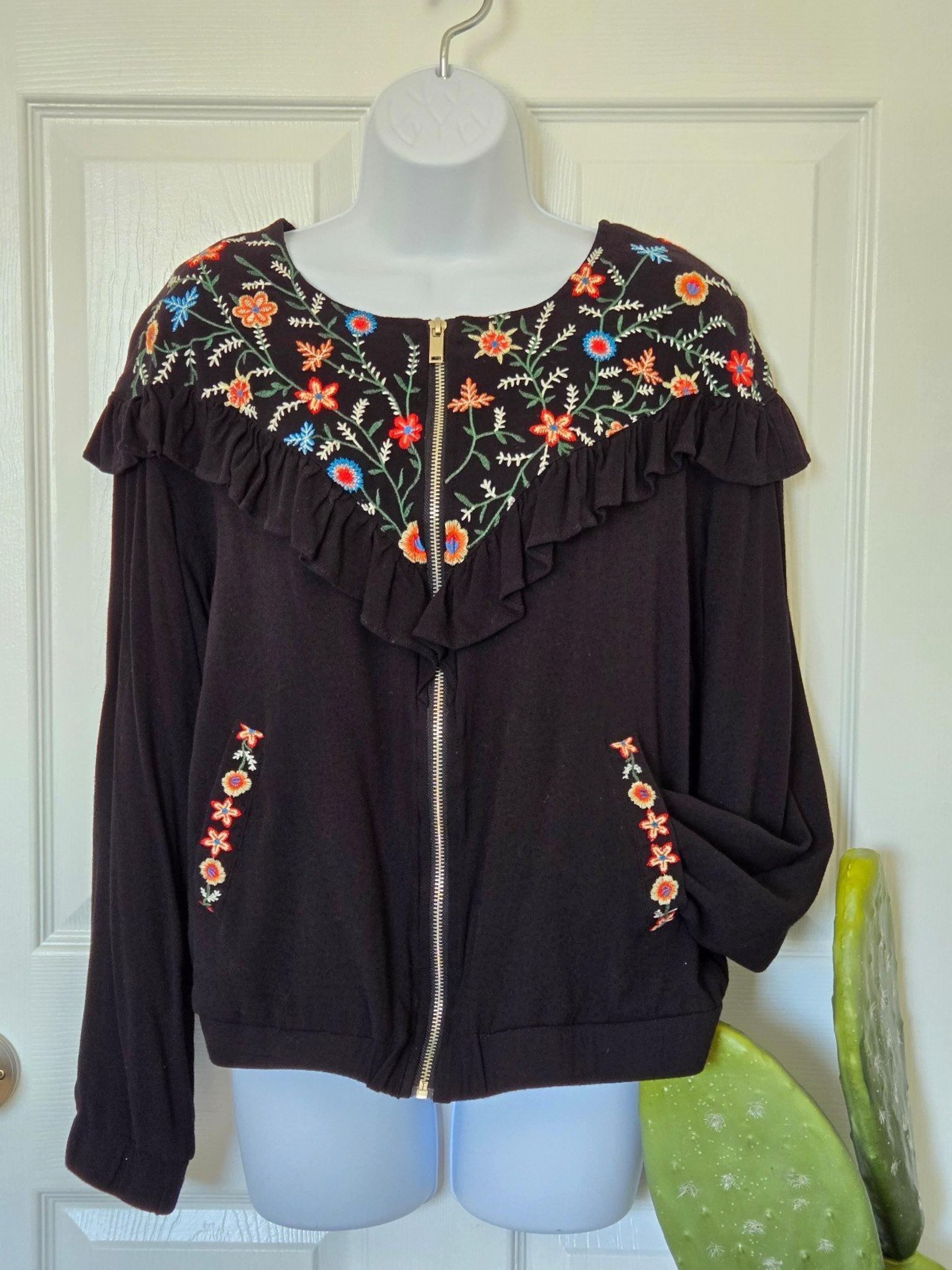 UMGEE | Lightweight Embroidered Bomber Style Jacket, Size Large