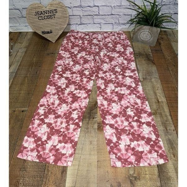 Old navy High-Waisted Tie-Dyed Linen Blend Wide Leg Pants size Large Approx meas
