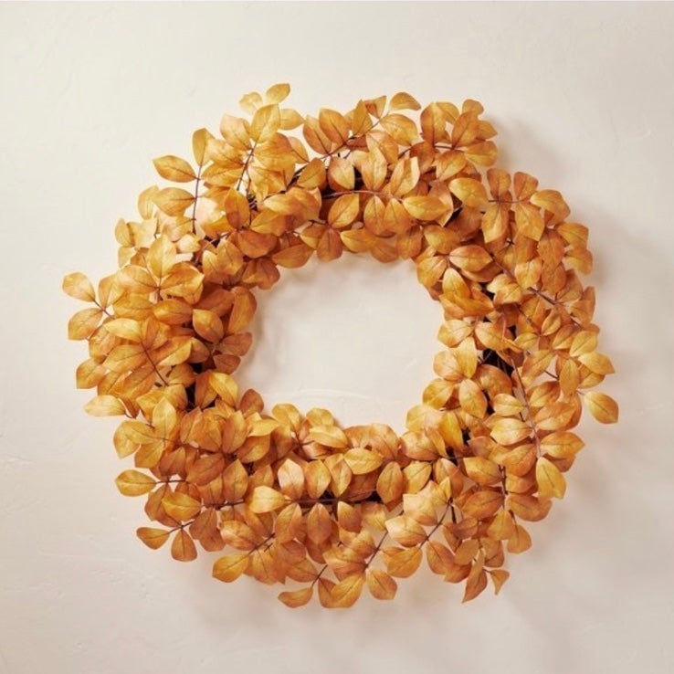 Hearth and Hand 24” Faux Golden Ash Leaf Wreath