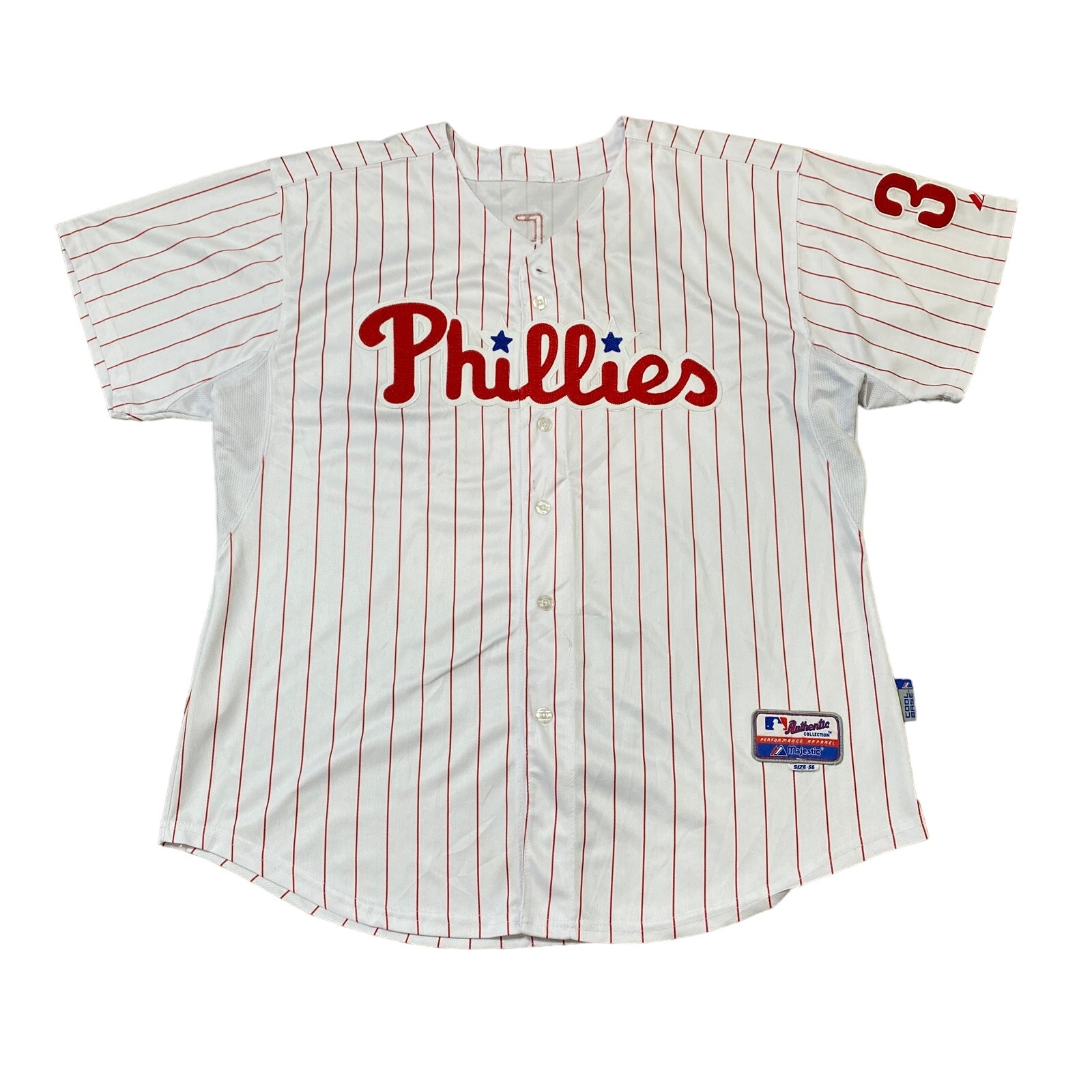 Authentic Majestic Coolbase Philadelphia Phillies #33 Pinstripe Jersey Cliff LEE