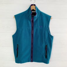 Vintage LL Bean - Dark Teal purple lined fleece vest, M