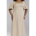 AW BRIDAL 16 2X Plus Champagne Etta satin bridesmaid formal maxi dress NEW B63