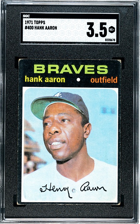 1971 Topps HANK AARON Braves #400 SGC 3.5 VG+