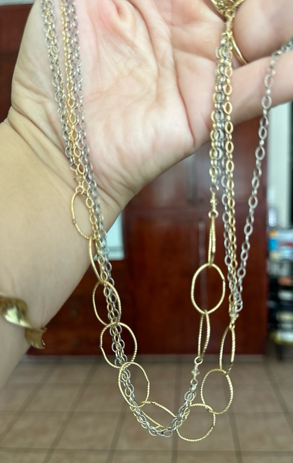 Gold & silver Neclace 20”
