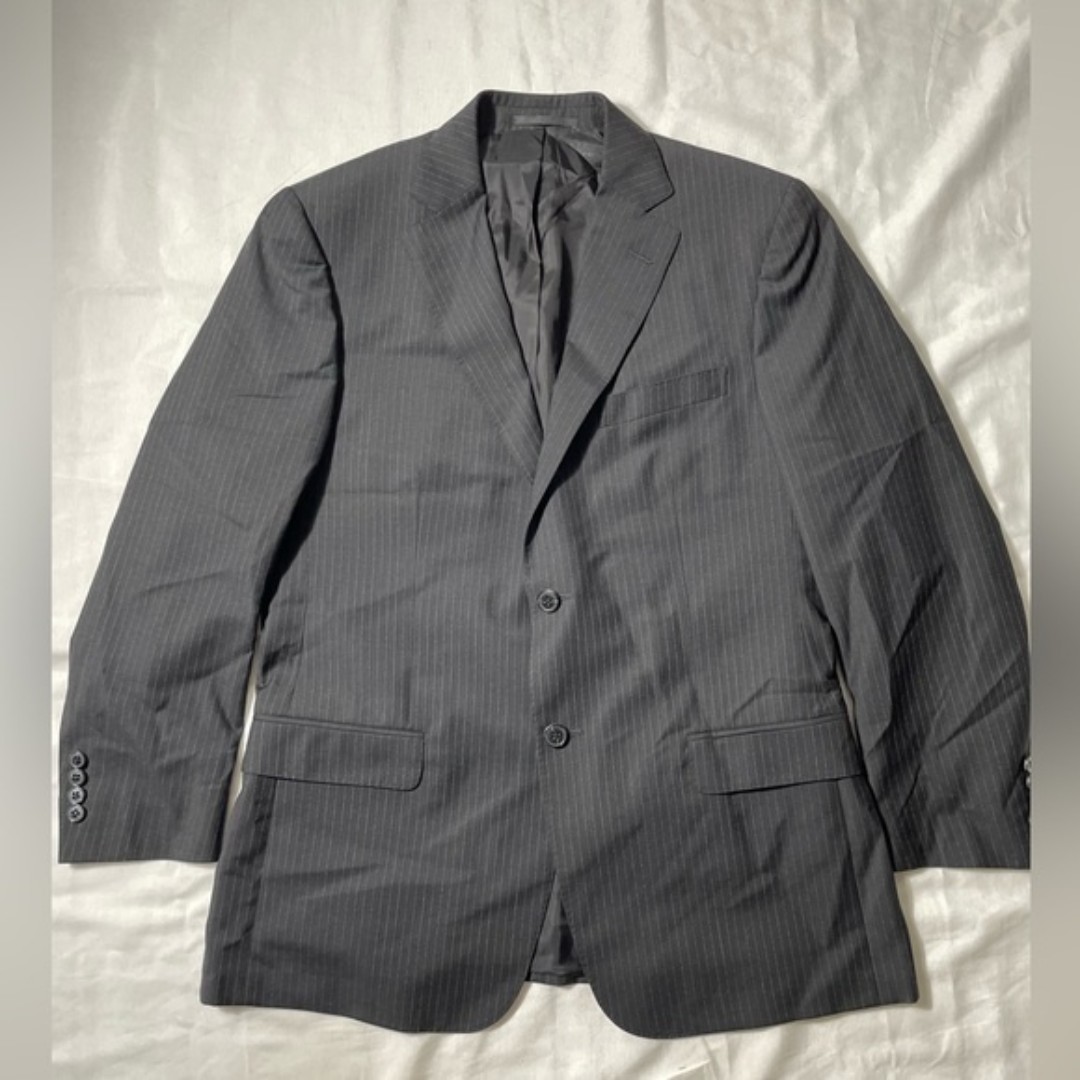 Z ZEGNA Black Pinstripe Wool Sz 40 R US / 50 R IT Mens Sport Coat blazer