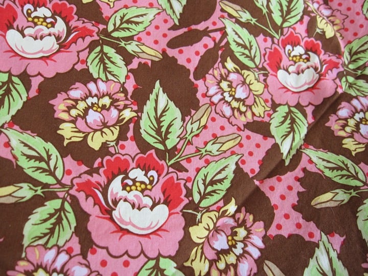 Riley Blake 4 Yards Fabric Nantucket Summer Jody Taylor Pink Brown Green Floral