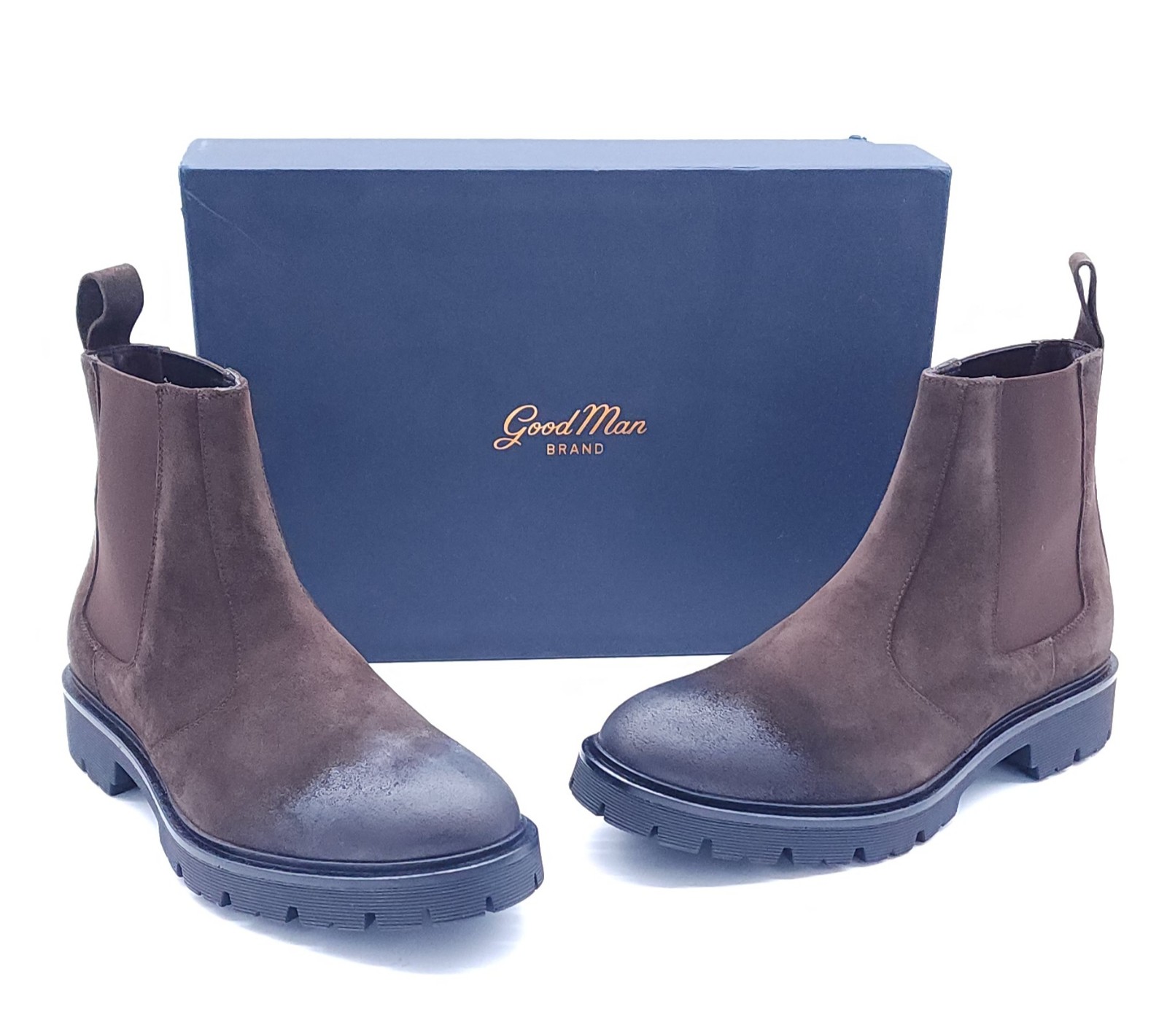 GOOD MAN BRAND MODERN CITY CHELSEA Boot Men Size 8.5 T Moro Brown Italian Suede
