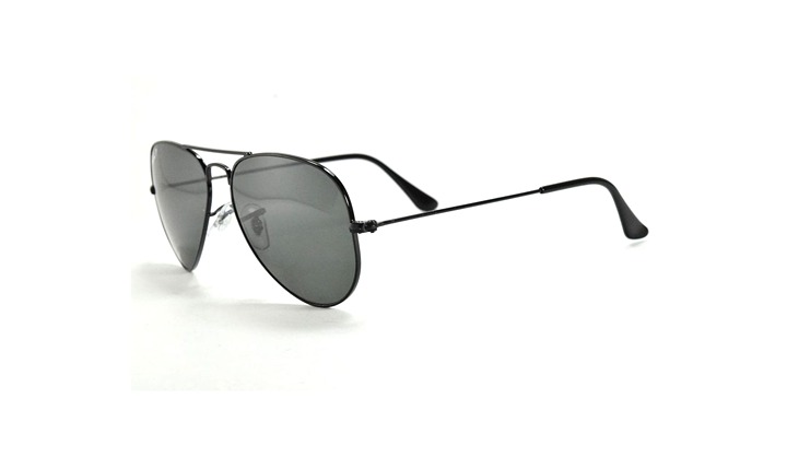 Ray-Ban RB 3025 Aviator 002/58 Black Frame Green Lens +RB Case