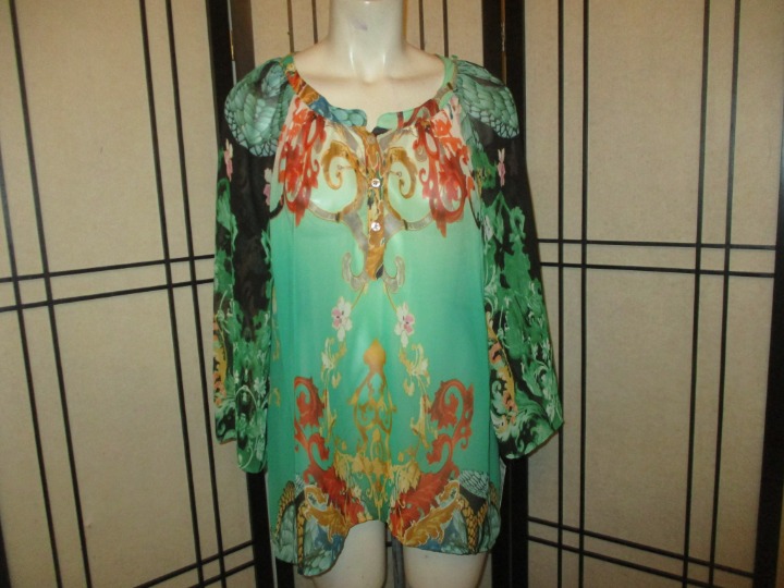 Bellissima sheer 3/4 sleeve tunic