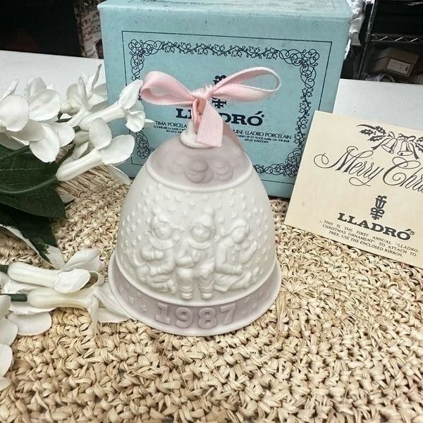LLADRO 1st Annual Christmas Bell Ornament Vintage Circa 1987 RARE W/ Box