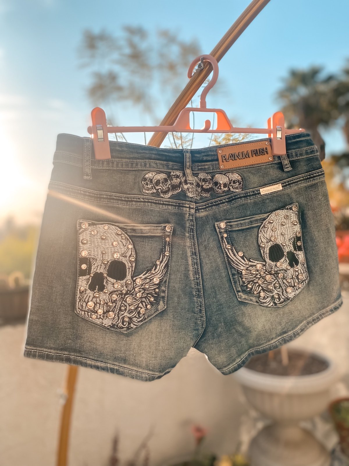 Rhinestone Studded Shorts