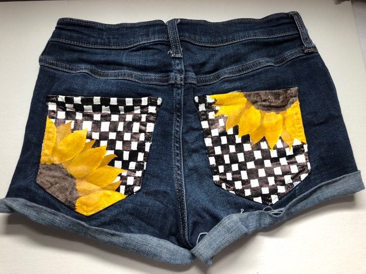 handpainted jean shorts