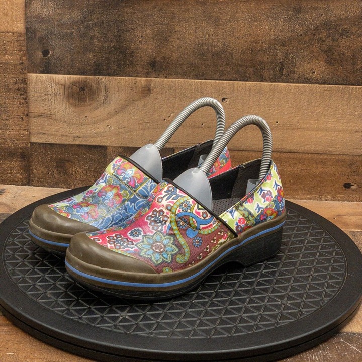 DANSKO VEGAN FLORAL CLOGS WOMENS COMFORT SHOES CASUAL SLIP ON WORKS SIZE 6/37 EU