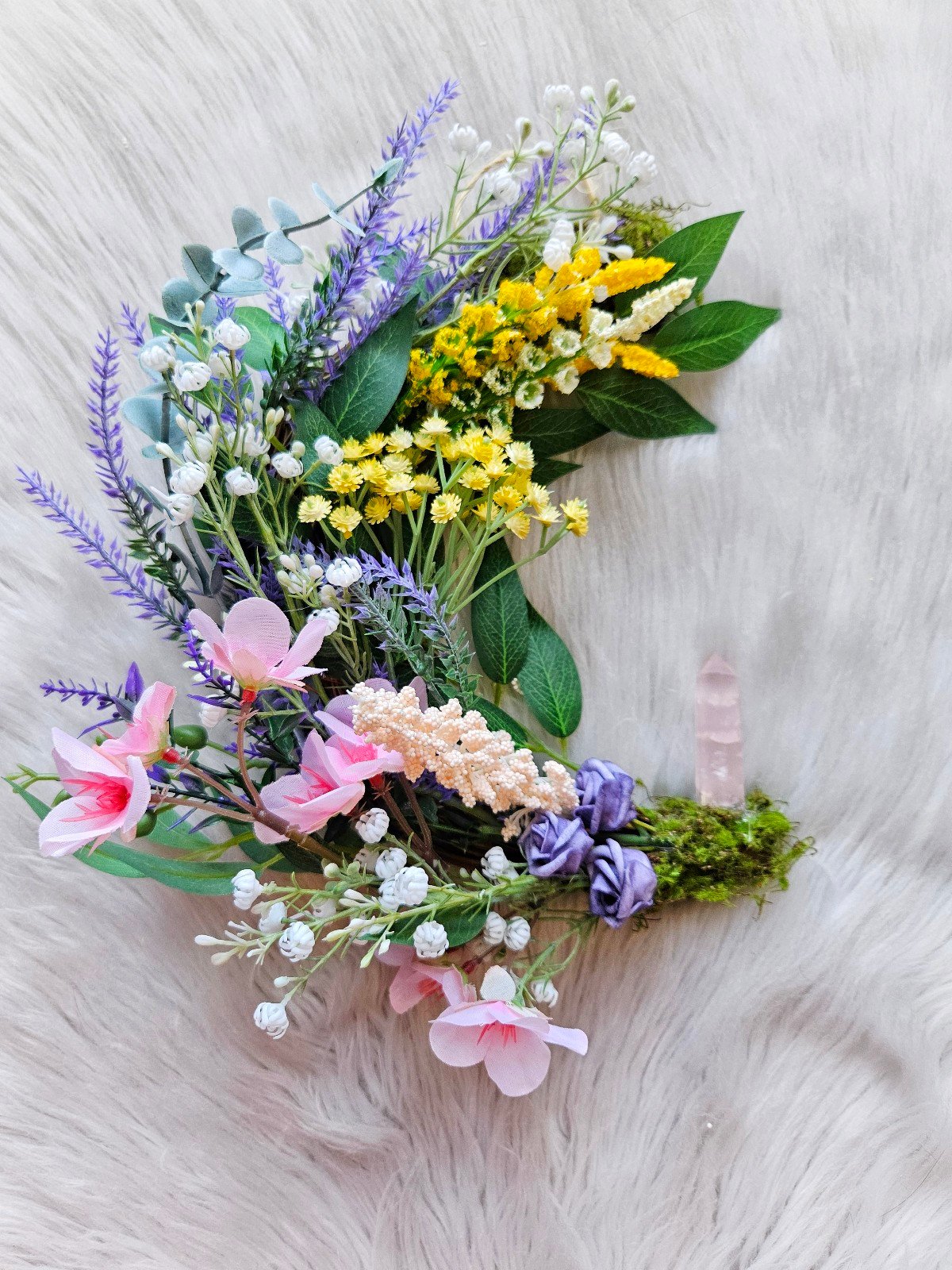 Rose Quartz Moon Wreath