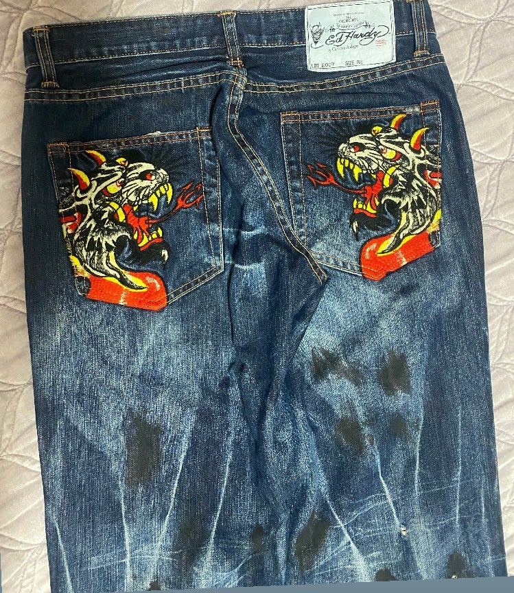 Y2k grunge ed hardy jeans