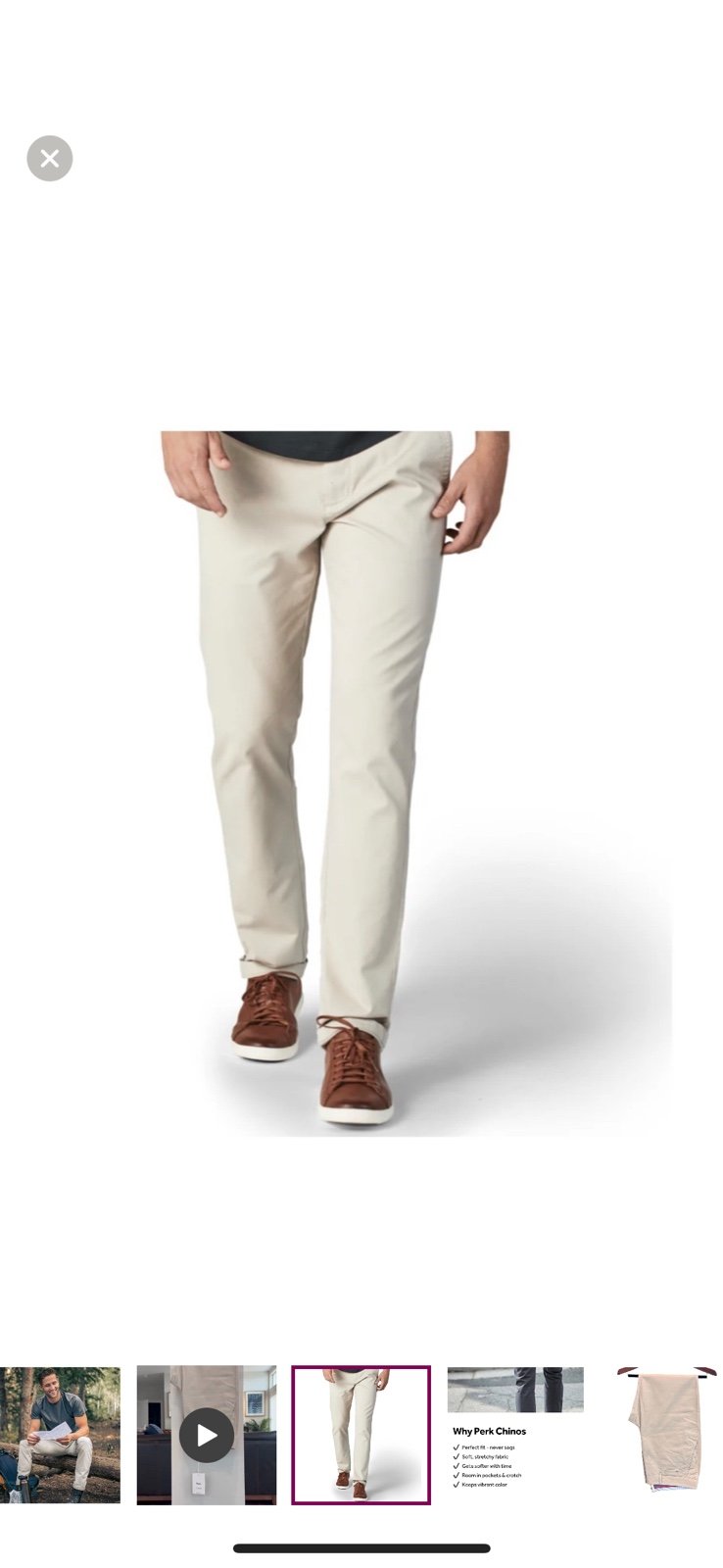 Perk Men’s’Feel Good’ Chinos. Light Khaki. 36x30. NEW