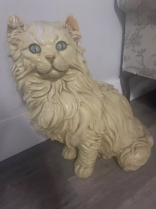 Large Vintage French Cat Statue