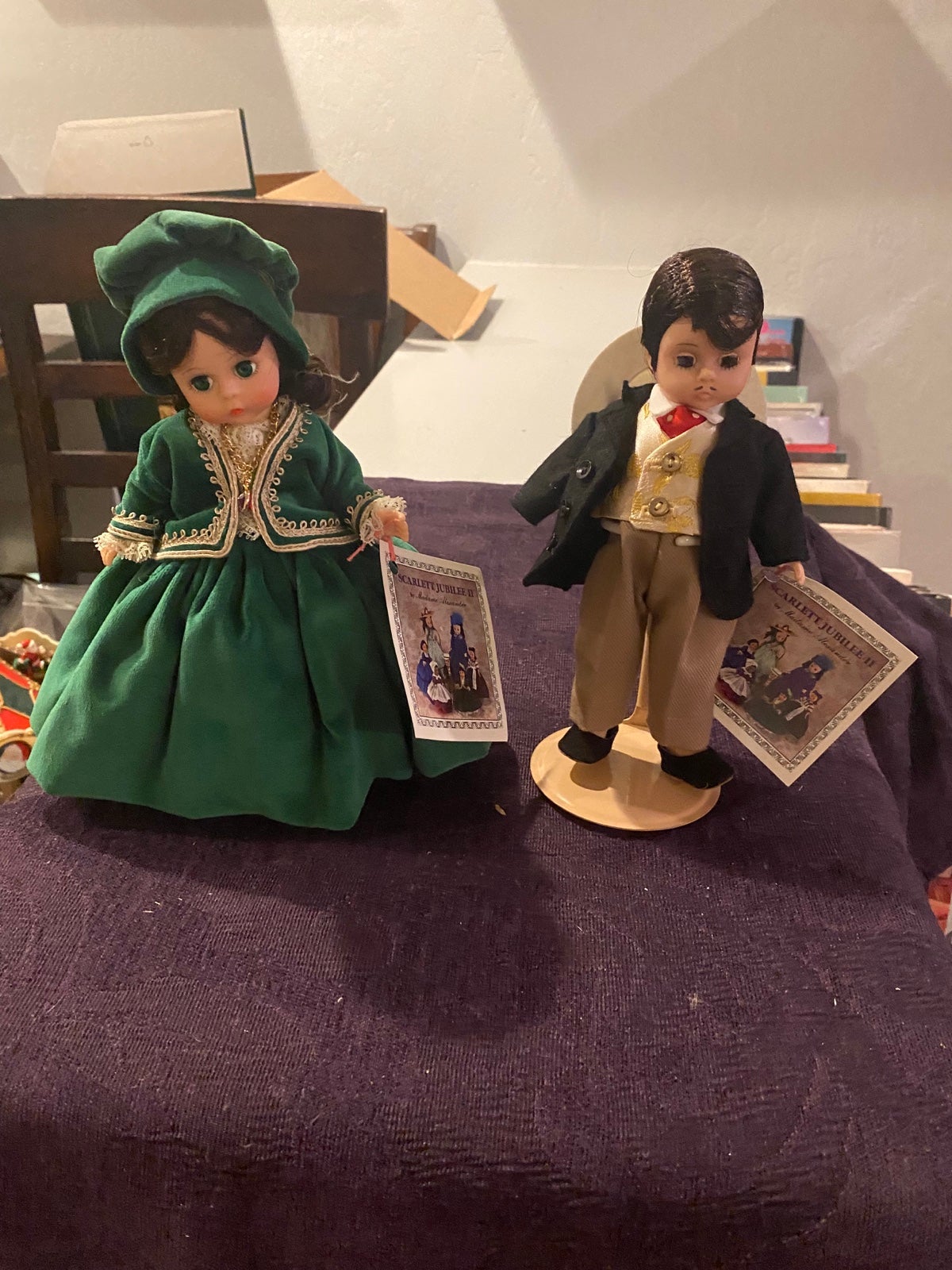 Madame Alexander Scarlett Green Velvet Dress and Rhett Butler
