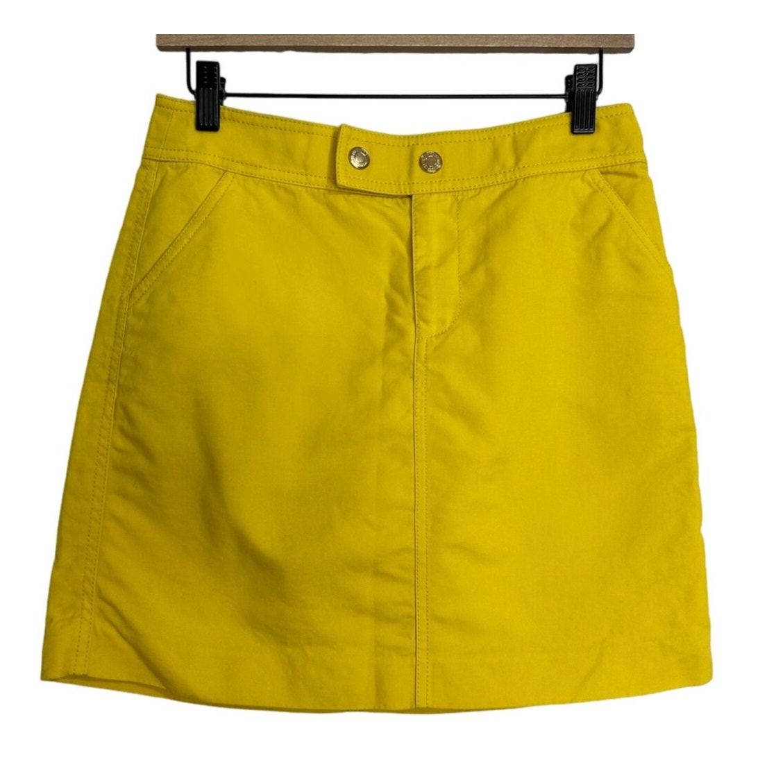 Ralph Lauren Black Label Yellow Cotton Mini Skirt, Size 4