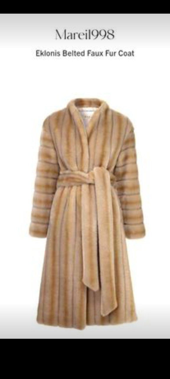 Saks Fifth Avenue Faux Fur Blonde Coat