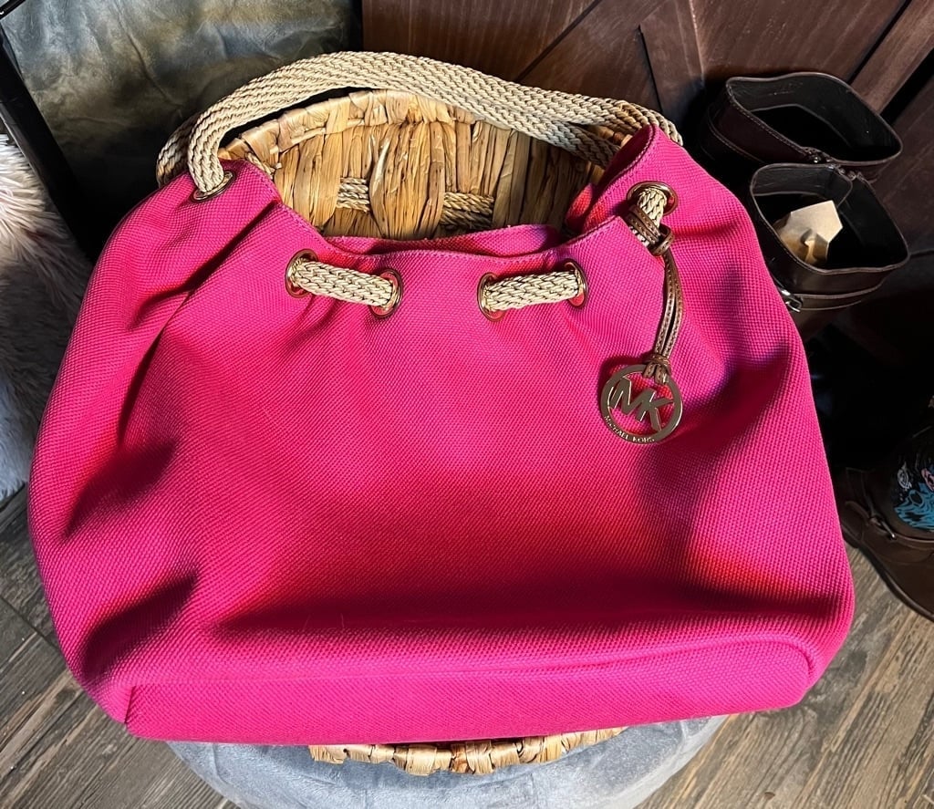 Women's Michael Kors Pink Canvas Tote Bag