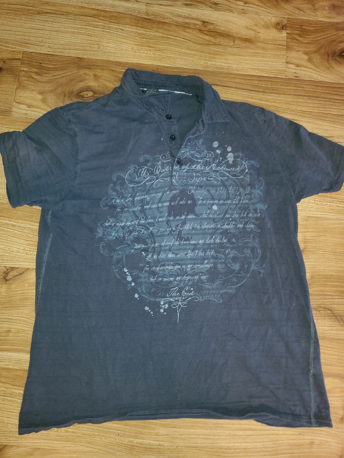 RARE Method Y2K Affliction Type Distressed Polo Shirt Mens XL