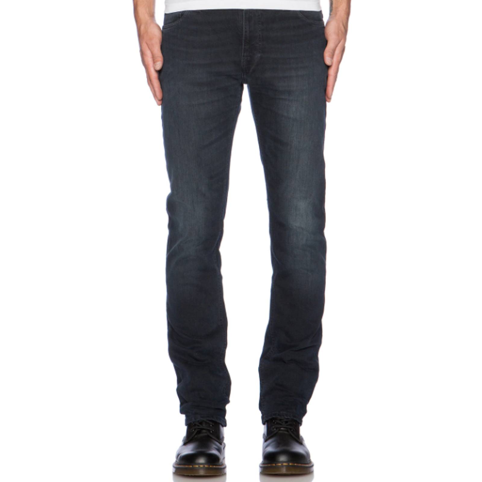 Nudie Jeans Mens Grey Thin Finn Slim Fit Stretch Jeans Size 32x34