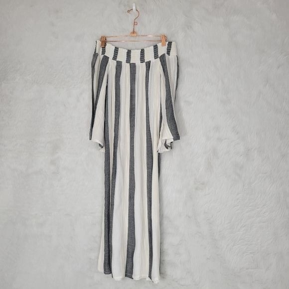 NWT L*Space Beach Bum Striped Off The Shoulder Side Slit Cover Up Women's Small