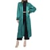 Vintage Victoria Secret Gold Label Emerald Green Satin Belted Jacquard Robe M/L