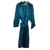 Vintage Victoria Secret Gold Label Emerald Green Satin Belted Jacquard Robe M/L