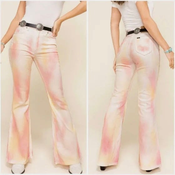 LEE Vintage Modern High Rise Tie Dye Jeans Sz 24