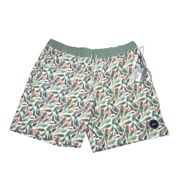 Fish Hippie Co. Meridian Volley Swim Shorts Tropical Palm-Mens XXL- NWT MSRP 85