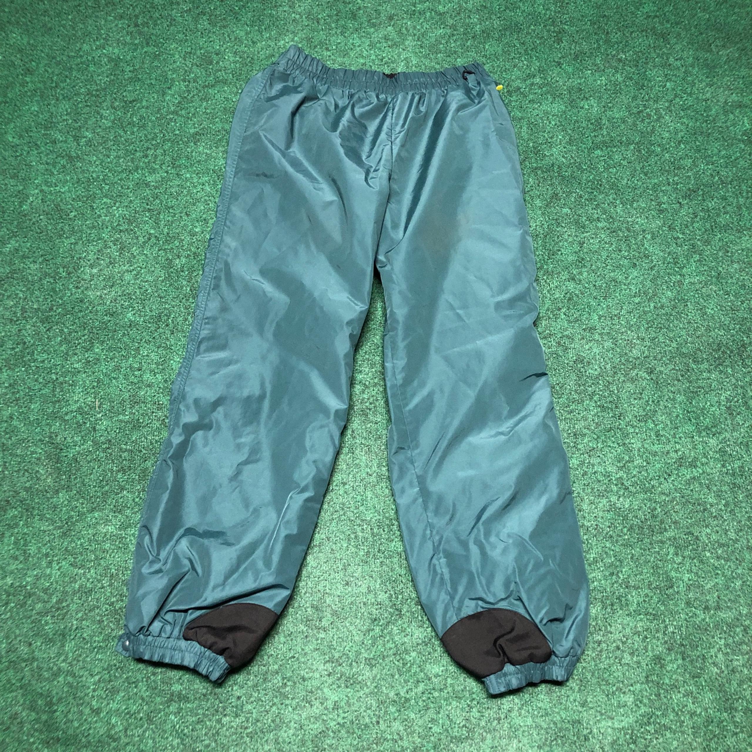Vintage 90s Columbia Ski Snow Pants Men’s Size L Green Nylon Elastic Waist