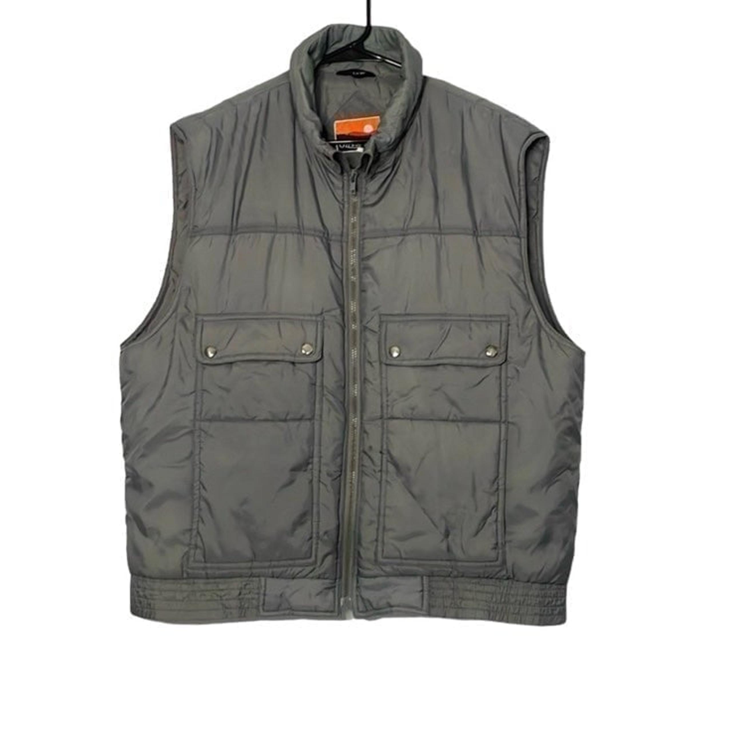 Vintage Ozark Trail Men's Grey Full-Zip Puffer Vest