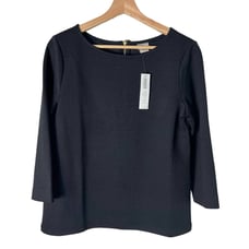 New Women’s Chicos Textured Pointe 3/4 Sleeve Top Size 00