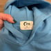 ZYIA ACTIVE Sky Blue Uppercut Cropped Spell-Out Cotton Pullover Hoodie Size XS